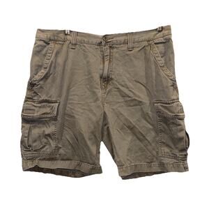 Croft & Barrow Mens Shorts‎ 34 (real 36) Cargo Khaki Brown Chino Utility T54
